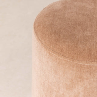 Velvet Pouffe with Fringe - Powder