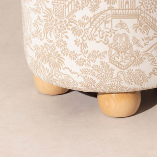 Pouffe with Ball Feet - Les Pagodes
