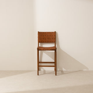 Leather Strap Bar Stool - Tan