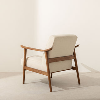 Canvas & Walnut Armchair