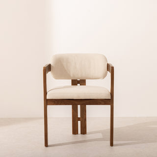 Curved Walnut Dining Chair - Canvas