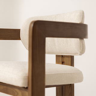 Curved Walnut Dining Chair - Canvas
