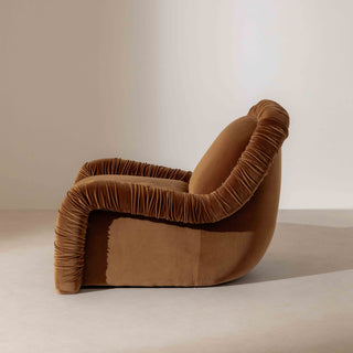 Ruched Lounge Chair - Cinnamon