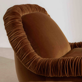 Ruched Lounge Chair - Cinnamon