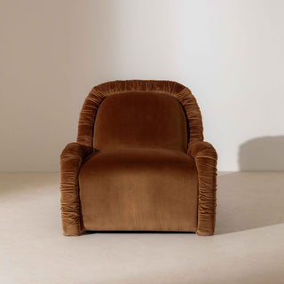 Ruched Lounge Chair - Cinnamon