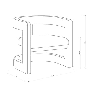 Curved Armchair - Camel