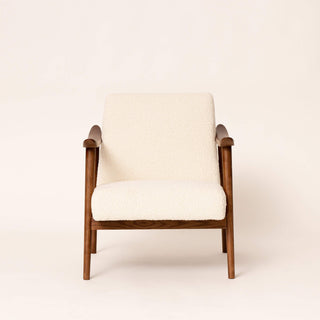 Boucle & Walnut Armchair